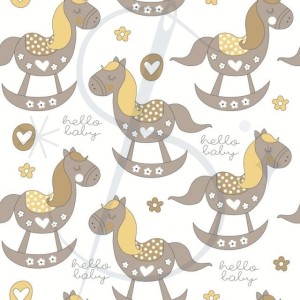 Koniki na biegunach beżowe  - tkanina bawełniana   (1)