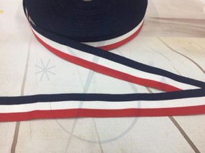 Taśma lampasowa czerwono-biało-granatowa 3cm szerokość