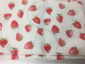 Dresówka pętelka druk cyfrowy - truskawki