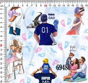 Dresówka pętelka druk cyfrowy - Super tata