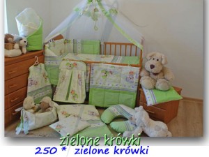 Zielone krówki  - tkanina bawełniana  