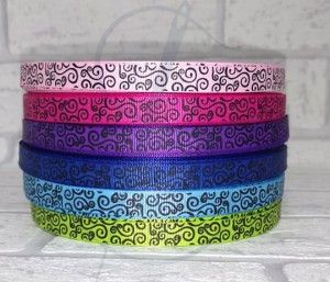 Ornament fiolet - tasiemka rypsowa 16mm