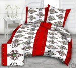 Wzór ludowy parzenice czerwone   - tkanina bawełniana 