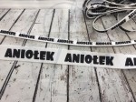 Taśma lampasowa z napisem " ANIOŁEK " biała  30mm szer  