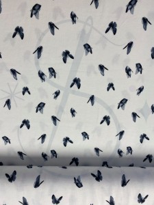 Motylki  jeans - Jersey bawełniany druk  Jh2   