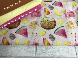 Koktail różowy - Jersey druk cyfrowy  J1  