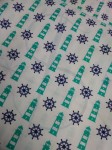 Latarnie miętowo-granatowe - tkanina bawełniana 