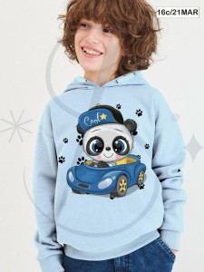 Piesek w niebieskim autku  -  Panel dresowy S  55/60  