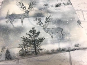 C1 Jelenie białe   - Dresówka pętelka druk cyfrowy   