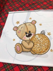 P5 Miś bombka -  Panel dresowy S  42x45cm +- 2cm 