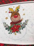 P5 Reniferek  gwiazda betlejemska -  Panel dresowy S 42x45cm +- 2cm   