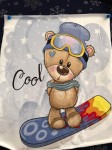 P5 Miś snowboard  -  Panel dresowy mini   29x39cm +- 2cm 