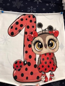 P5 Mam roczek -biedronka -  Panel dresowy mini   29x39cm +- 2cm  