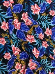 Lycra kwiaty hibiscus  na ciemnym tle   - lajkra 