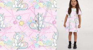 Welur elastyczny - jednorożce 