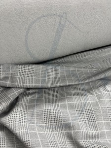 Dresówka pętelka 240 krata glen szara wersja2 na szarym  -Dw240  