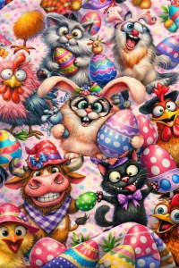 C1  Wielkanoc -  Dresówka  pętelka druk cyfrowy  