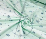 Dresówka pętelka miętowe  kwiatuszki - Dw240   