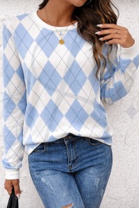 Dresówka pętelka romby niebieskie - Dw240   