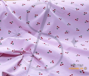 Dresówka pętelka rózowe wisienki - Dw240 