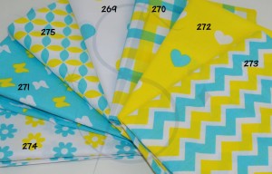 Kropki niebiesko żółte 269 - tkanina bawełniana 