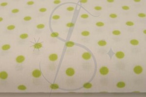 Zielone kropeczki na białym    - tkanina bawełniana (1)